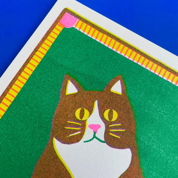 Black Cat Mini Riso Print