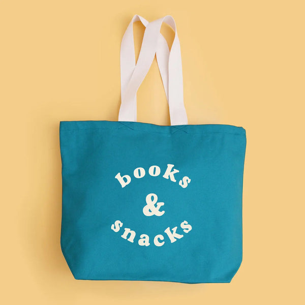 Books & Snacks Canvas Tote Bag