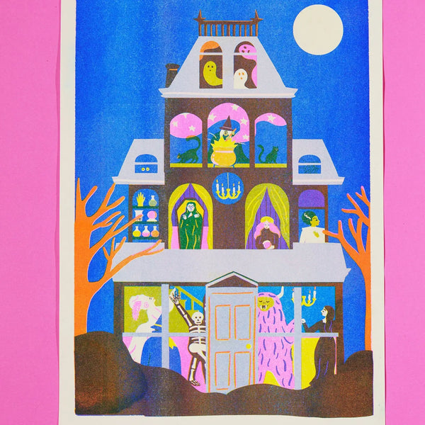 Haunted House Riso Print