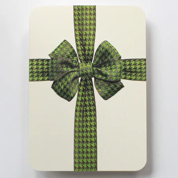 Green Houndstooth Bow