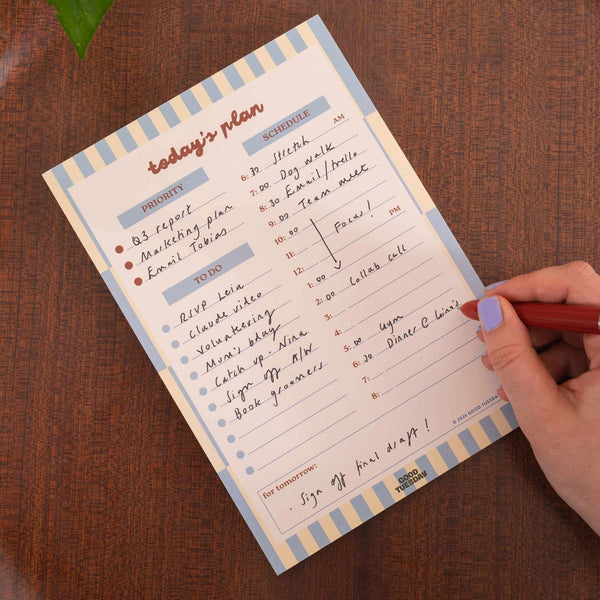 A5 Daily Planner Pad - Butter Blue