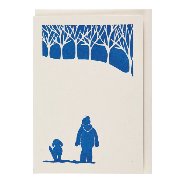 Winter Dog Walk Mini Card
