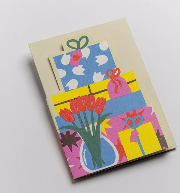 Piles of Presents Fold Out Concertina Card by Lagom