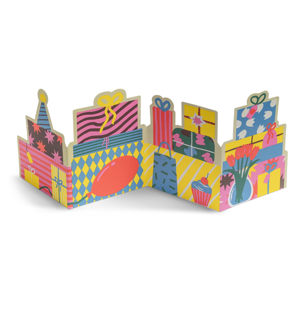 Piles of Presents Fold Out Concertina Card by Lagom