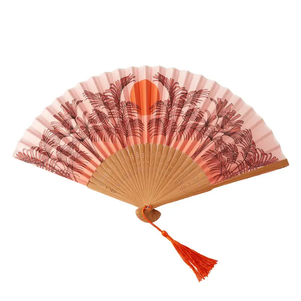 Small Folding Fan - Peachy Orange by Cai & Jo