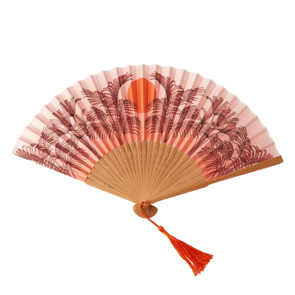 Small Folding Fan - Peachy Orange