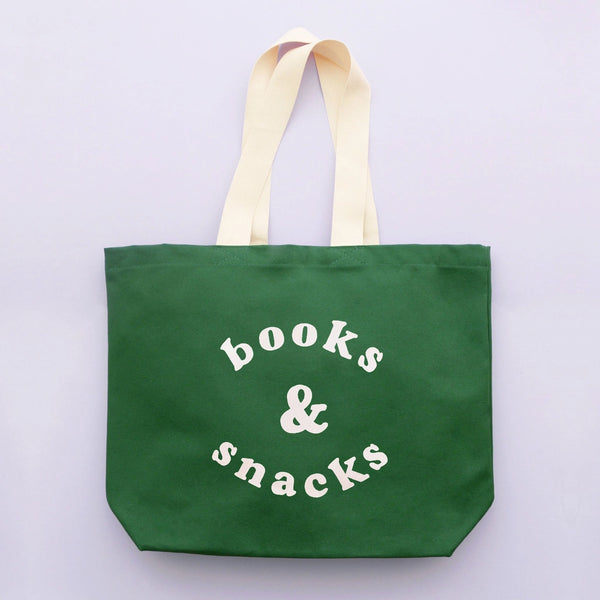 Books & Snacks Canvas Tote Bag