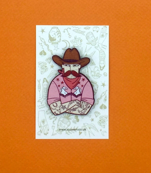 Cowboy Pin Brooch by Su Owen