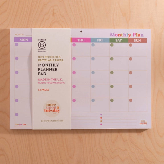 A4 Monthly Planner Pad