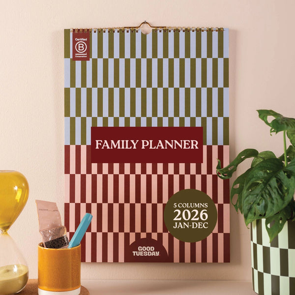 2026 Boho Nouveau A3 Family Planner Calendar