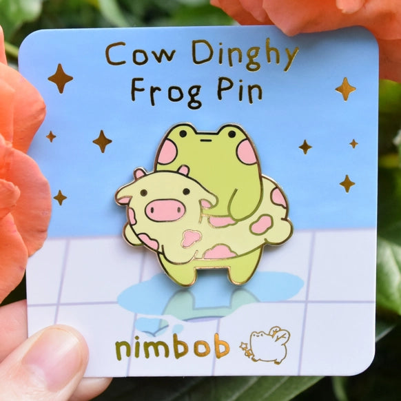 Cow Dingy Frog Enamel Pin by Nimbob