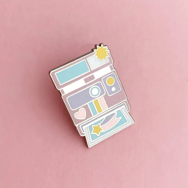 Pastel Camera Enamel Pin by Hand Over Your Fairy Cakes
