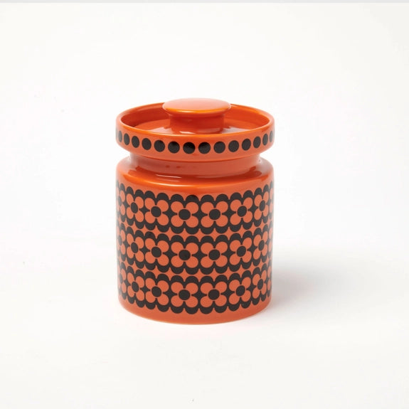 Magpie X Hornsea Mini Lidded Jar Orange Repeat Flower by Magpie X Hornsea