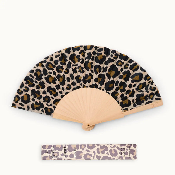 Leopard Print Hand Fan