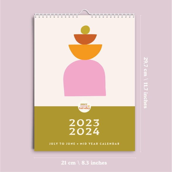 Mid Year 2023 - 2024 Rainbow Shapes Wall Calendar