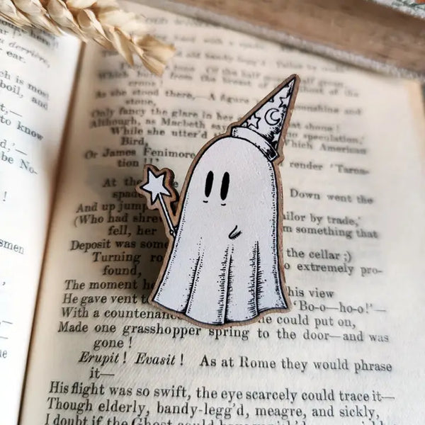 Wizard Ghost Wooden Pin by Jon Turner