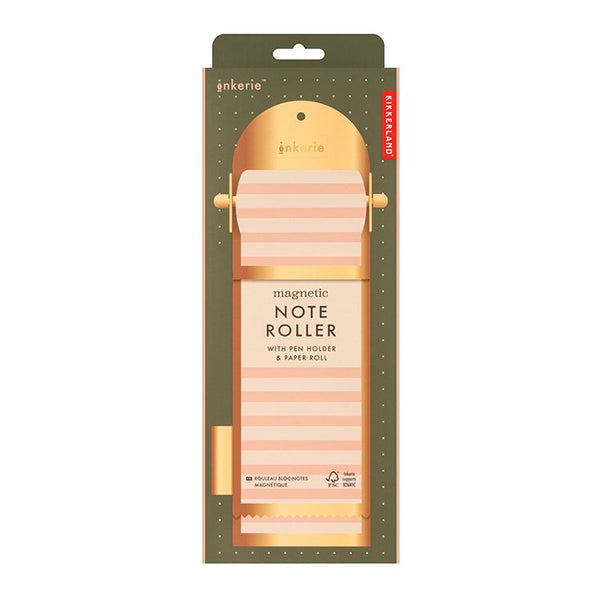 Magnetic Note Roller with Pen Holder and Paper Roll
