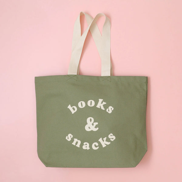 Books & Snacks Canvas Tote Bag