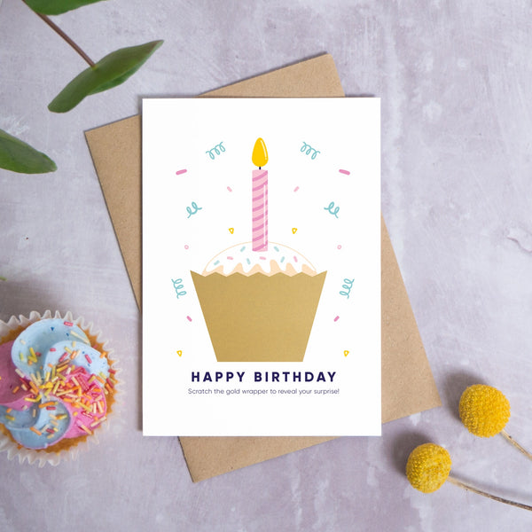 Birthday Cake Pink - Make Your Own Scratch Card