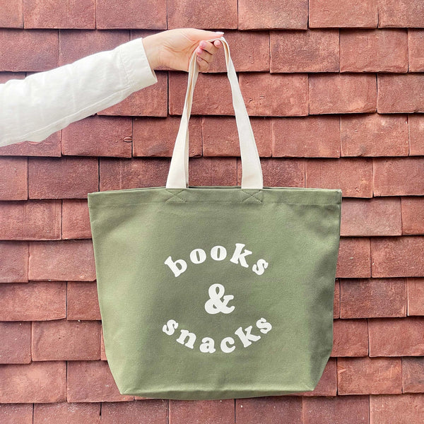 Books & Snacks Canvas Tote Bag