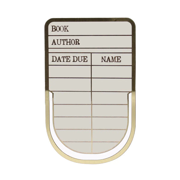 Library Card Metal Bookmark