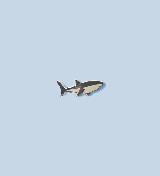 Great White Shark Enamel Pin Badge by Tom Hardwick