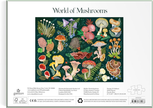 World of Mushrooms 1000 Piece Jigsaw by Galison