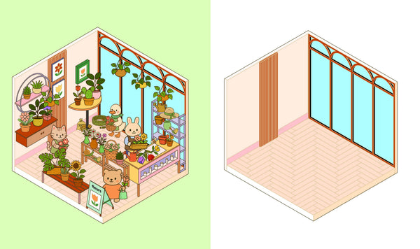 Cute 'n' Cozy Sticker Therapy: Flower Shop