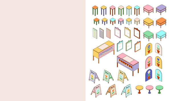 Cute 'n' Cozy Sticker Therapy: Flower Shop