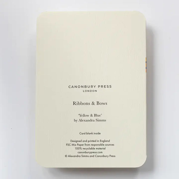 Yellow & Blue Bow by Canonbury Press