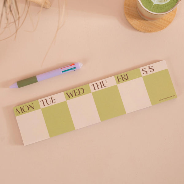 Keyboard Weekly Planner Pad - Matcha
