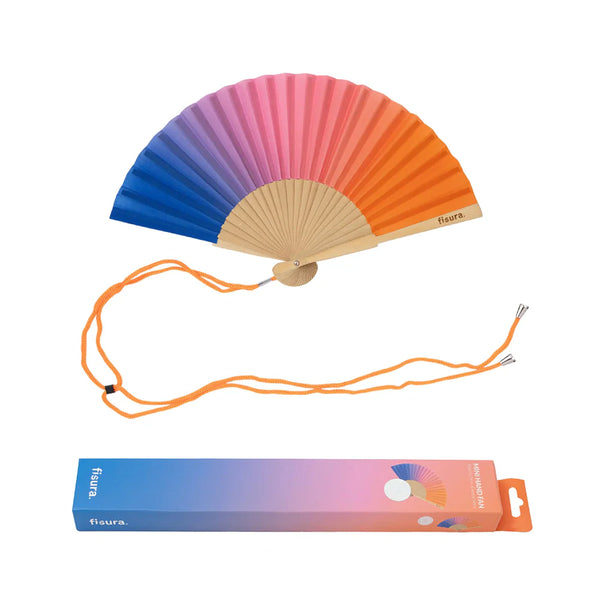 Mini Pink and Blue Gradient Hand Fan
