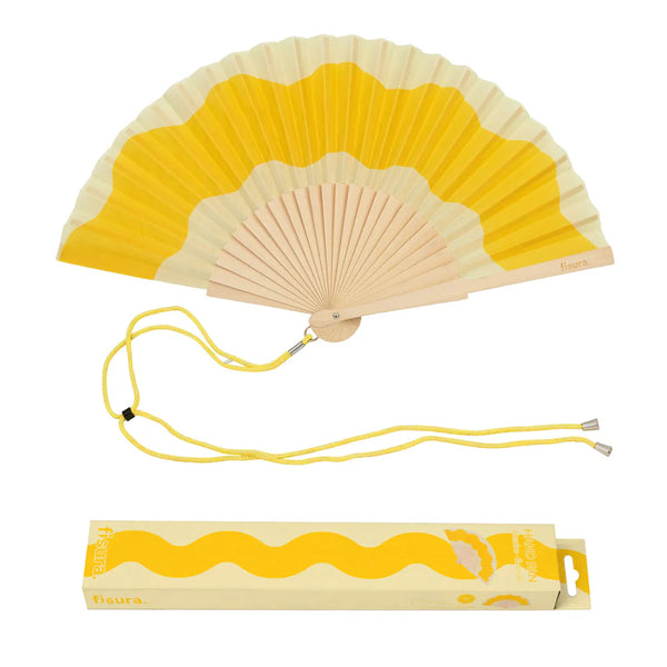 Yellow Wave Hand Fan