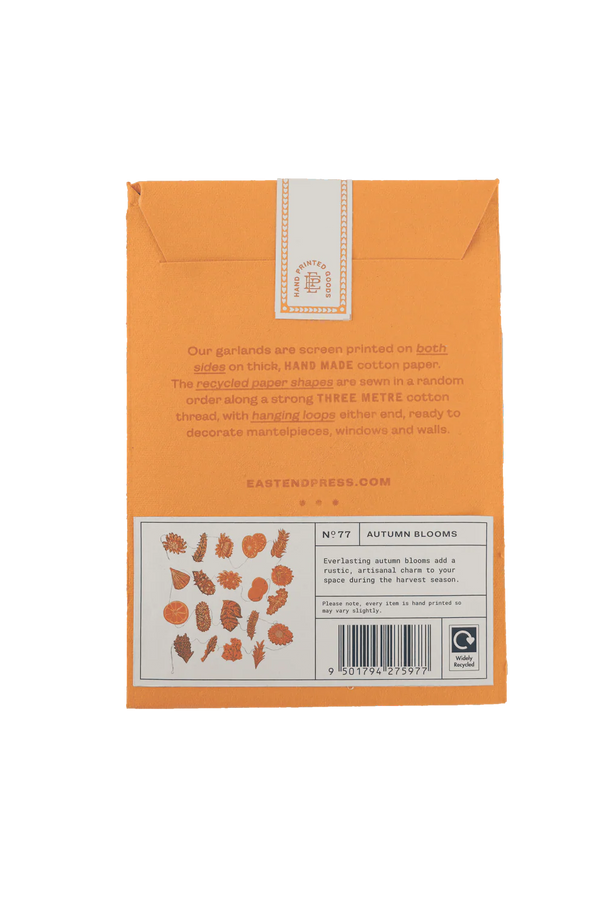 Autumn Blooms Screenprinted Paper Garland