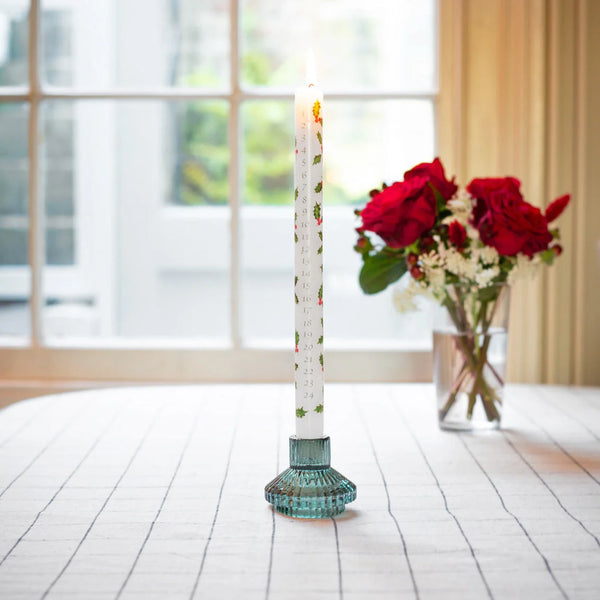 Botanical Holly Christmas Advent Candle