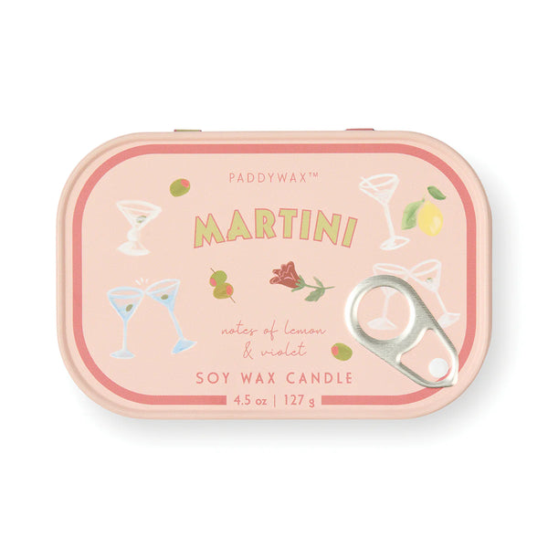 Martini Tin Candle - Lemon and Violet