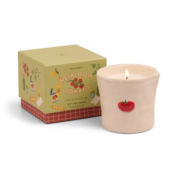 Tomato Embossed Ceramic Candle - Heirloom Tomato