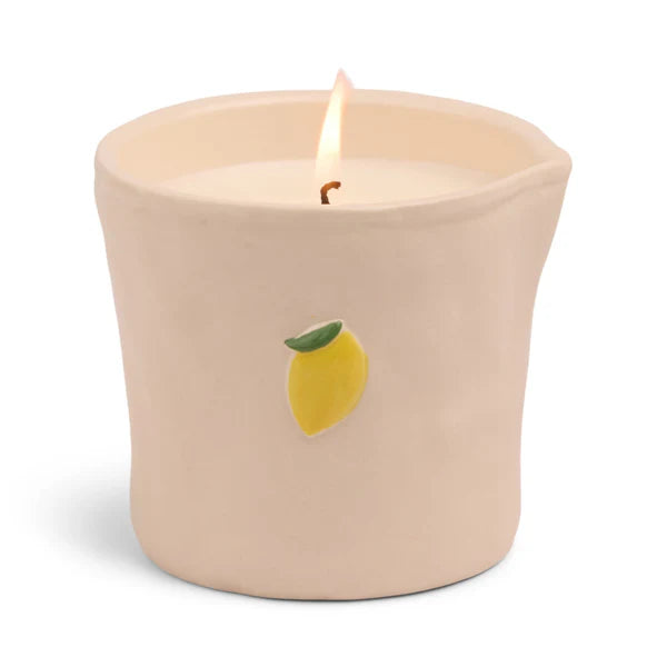 Lemon Embossed Ceramic Candle - Meyer Lemon