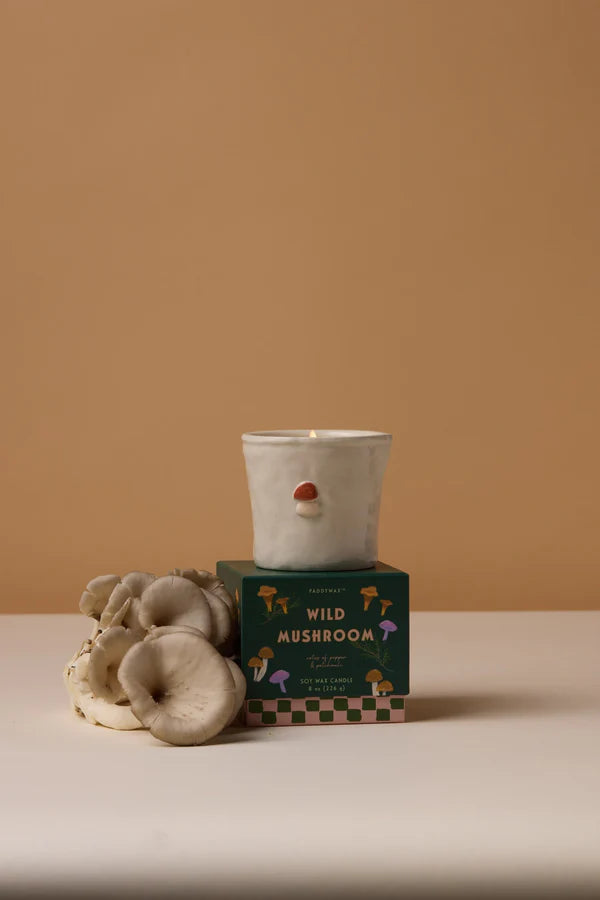 Mushroom Embossed Ceramic Candle - Wild Mushroom