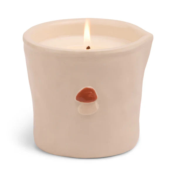 Mushroom Embossed Ceramic Candle - Wild Mushroom