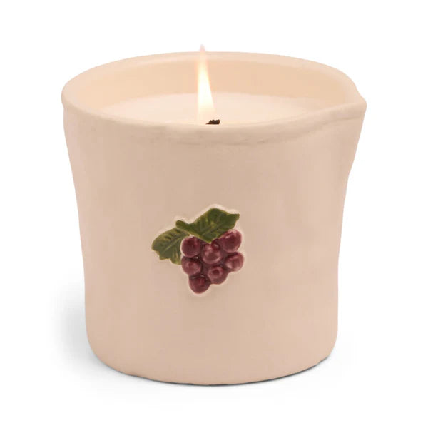 Grapes Embossed Ceramic Candle - Bordeaux Grape