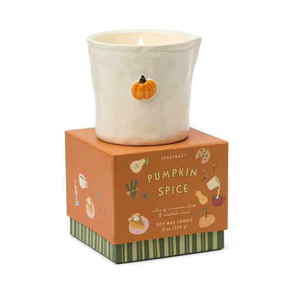 Embossed Ceramic Candle - Pumpkin Spice
