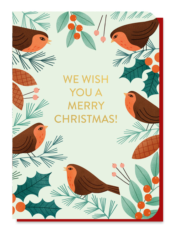 Christmas Robins - Seed Stick Card