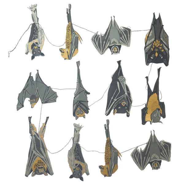 Bat Screenprinted Paper Garland