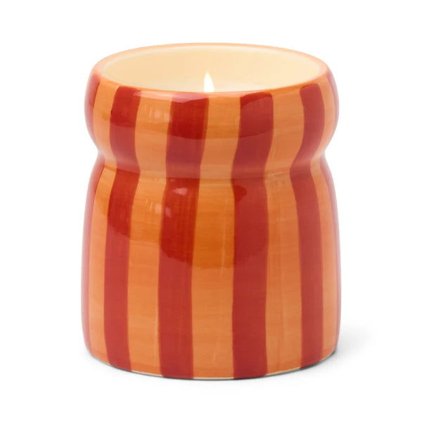 Striped Ceramic Candle - Spiced Apple