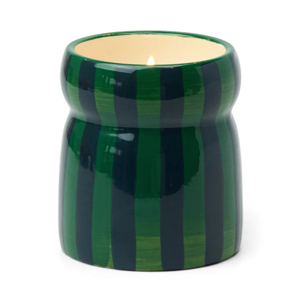 Striped Ceramic Candle - Balsam Fir