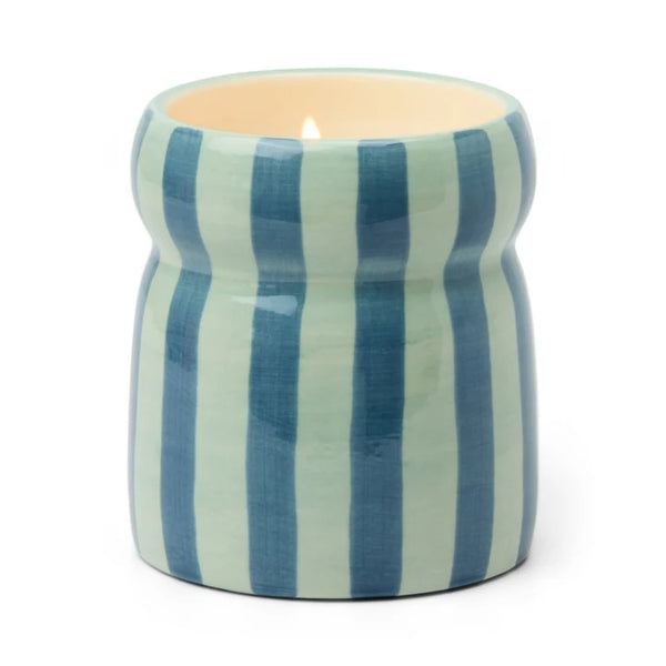 Striped Ceramic Candle - Warm Cider