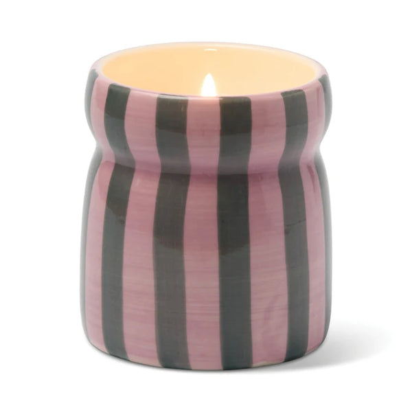 Striped Ceramic Candle - Cinnamon & Clove