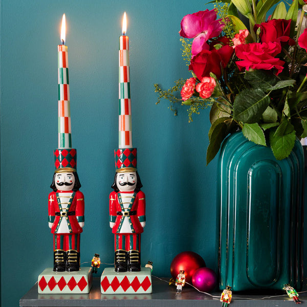 Nutcracker Ceramic Candle Holder