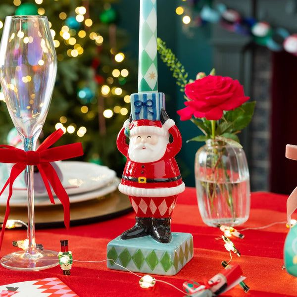 Santa Ceramic Candle Holder